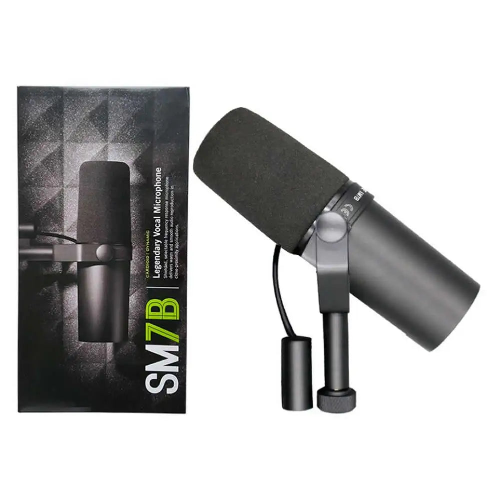 SM7B Cardioid Dynamic Microphone for Studio Recording Podcasting with Smooth Audio Response and  Black Metal Mic