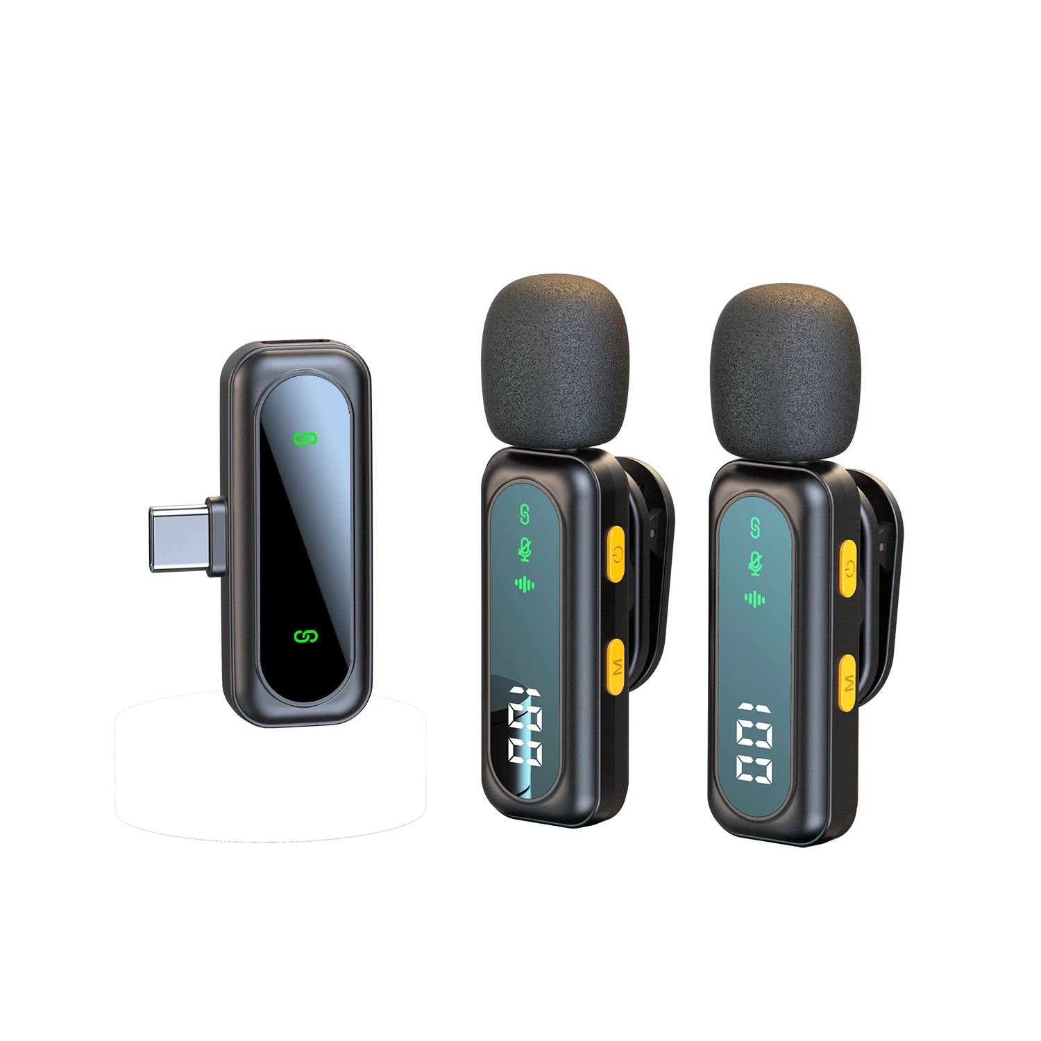 High quality Clip-On Lavalier Microphone J21 Wireless Mini Lapel Mic with100mah Battery for Video Recording Vlog/Podcast Creator