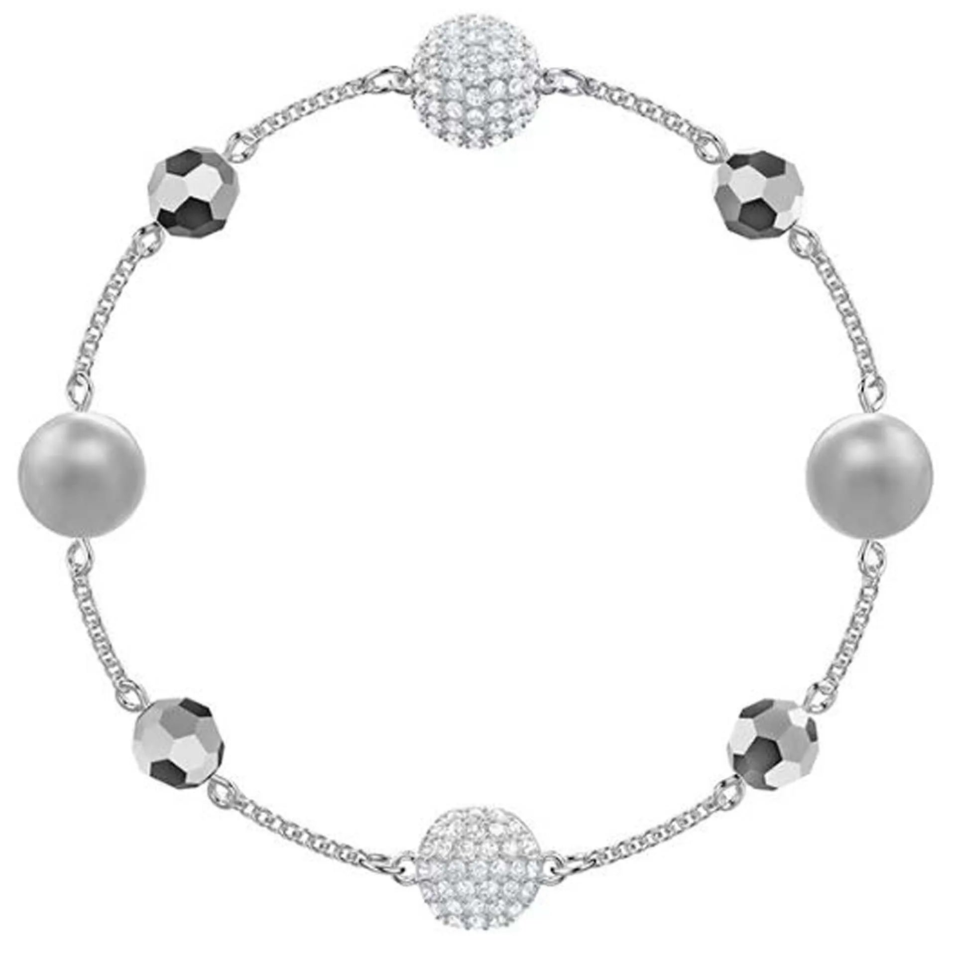2025 New Fashion Women's Simple Round Ball Bracelet Austrian Crystal Small Pearl Invisible Magnetic Clasp Bracelet Romantic Gift