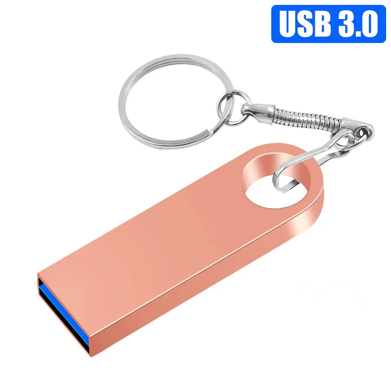 High Speed Memoria Flash Drive 3.0 Pendrive 128GB 64GB Waterproof Pen Drive 16GB 8GB Flash Usb 2.0 Metal Stick Key Custom Logo