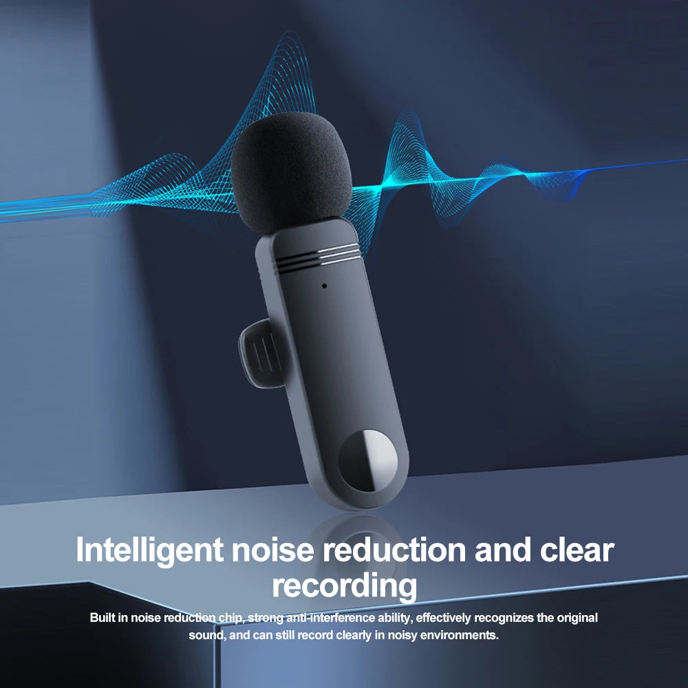 Wireless Lavalier Microphone 2.4G Wireless Microphone Audio Video Recording Mic for Live Broadcast Guide System Gaming Phone