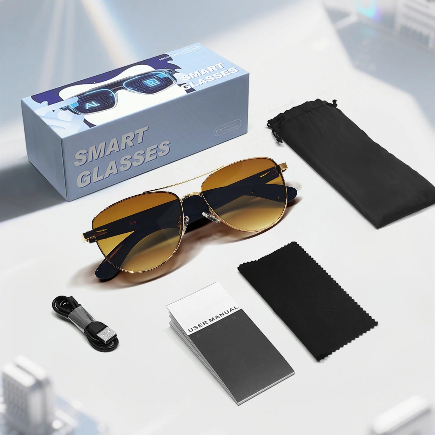 GT-32 smart glasses  specificationsTranslation Sunglasses Voice Remote Control Music Eyewear Waterproof Eyeglasses