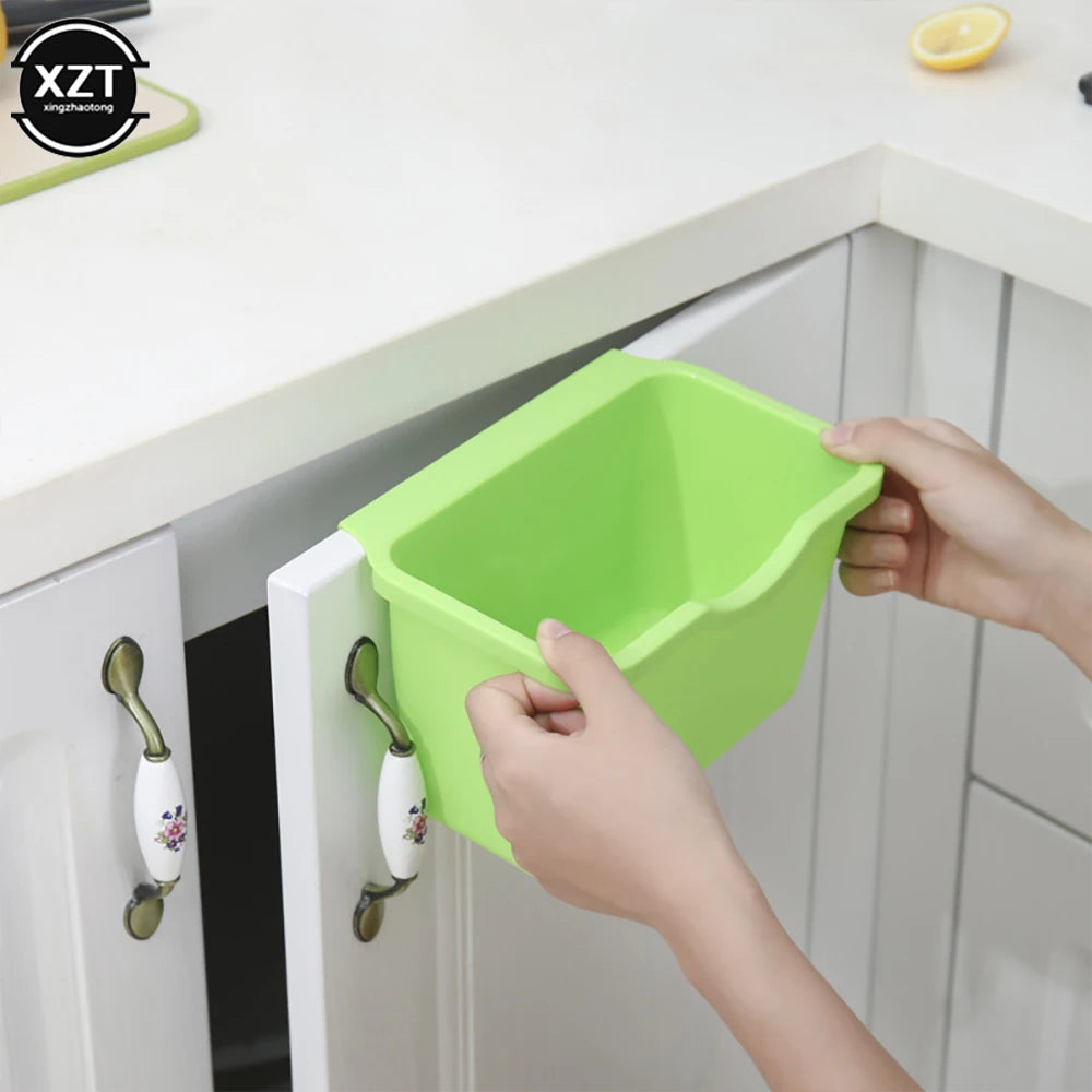 Kitchen Cabinet Door Hanging Trash Garbage Bin Can Rubbish Container Mini Waste Bins Household Rubbish Cleaning Tool Dustbin