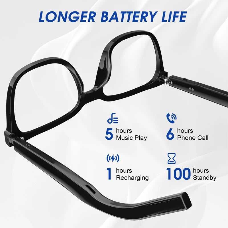 Smart Glasses Bluetooth Anti Blue Photochromic Listen Music Calls Color Changing Lens Versatile Functions Stylish Glasses