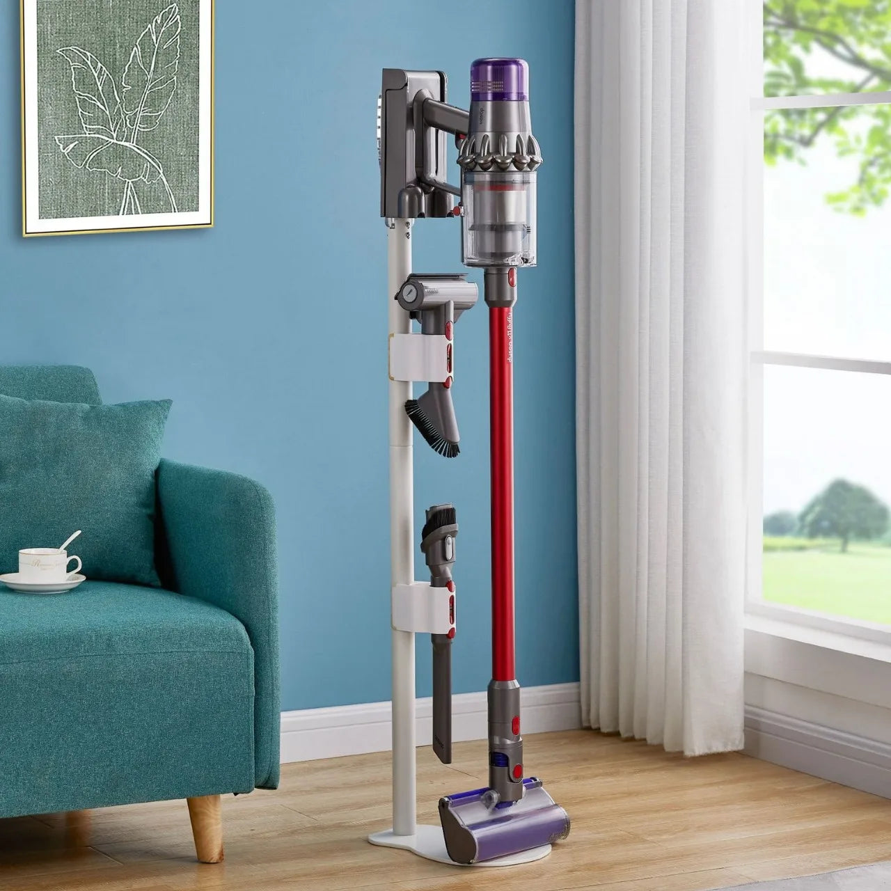 Aluminum and Plastic Vacuum Cleaner Bracket Removable and Stable Support Vacuum Cleaner Storage Rack Floor-standing Storage Rack