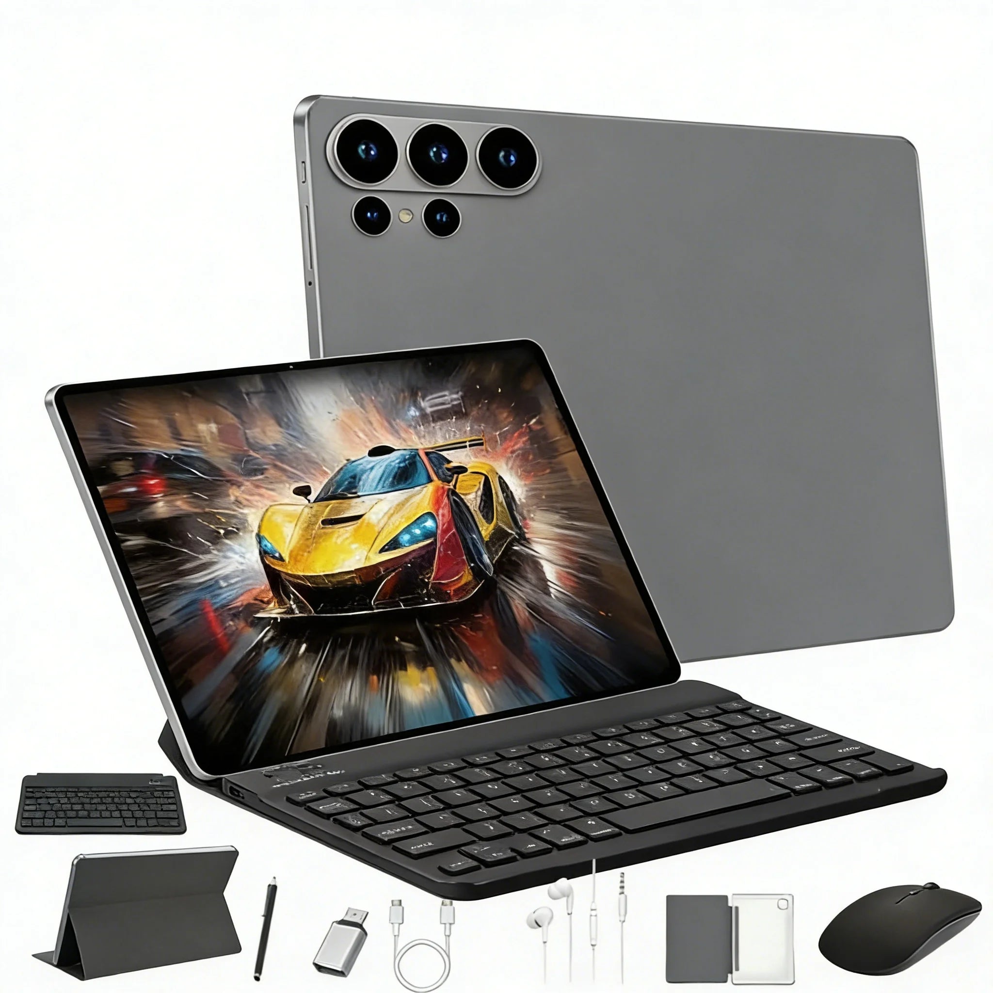 Portable Android 15 Tablet 8GB+256GB, 4000mAh Long Battery, HD Camera for Remote Work & Study