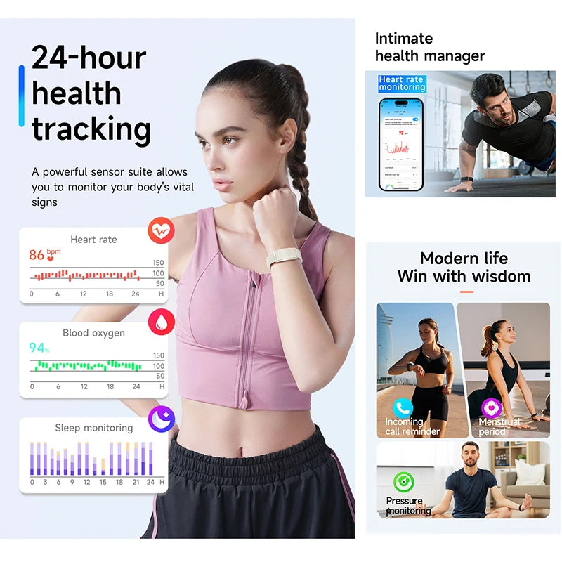 New Sport Fitness Tracker Smart Bracelet Heart Rate Blood Pressure Monitor Pedometer Call Reminder Smartwatch Band for Men Women