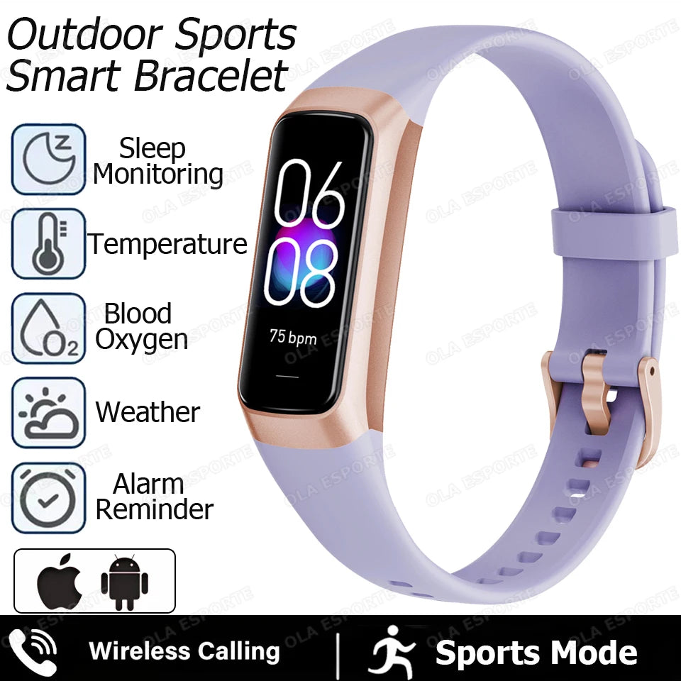 Men Women Health Smart Bracelet All-day Heart Rate Monitoring AMOLED Screen Fitness Clock Sports Smart Wristband Message Preview