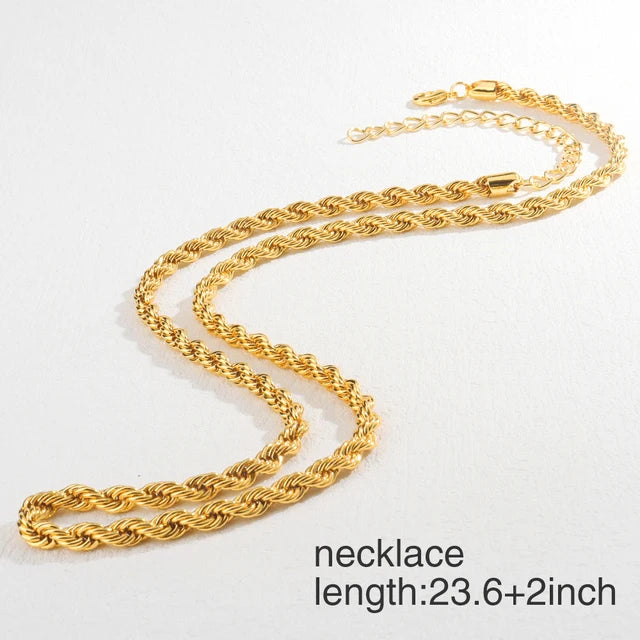 Fashion Necklace For Women Men Dubai Gold Color Jewelry Sets Couple Gift Daily Wear Party Holiday Jewelry Parent Child Set