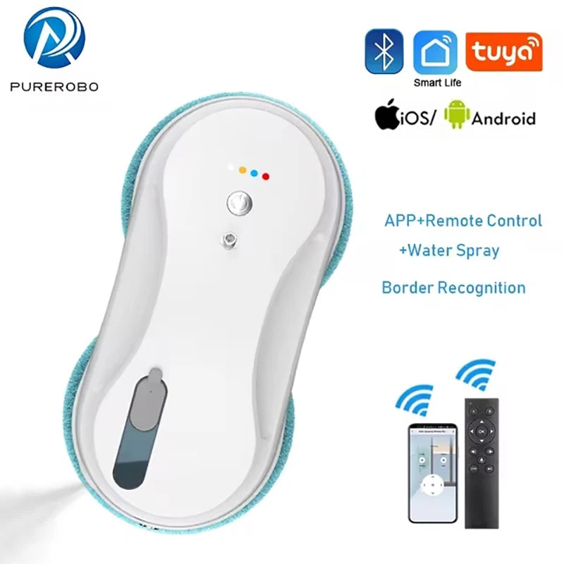 Purerobo W-R3S Window Cleaner Robot With APP & Remote Automatic Smart Water Spray Glass Electric Window Cleaning Robot For Home