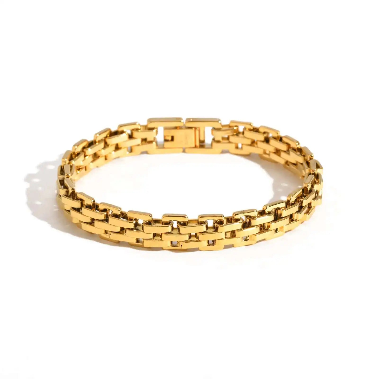 Prjewel Women's Watch Strap Bracelet Gold Color Stainless Steel Bracelet Fashion Party Waterproof Jewelry for Women Girl Gifts