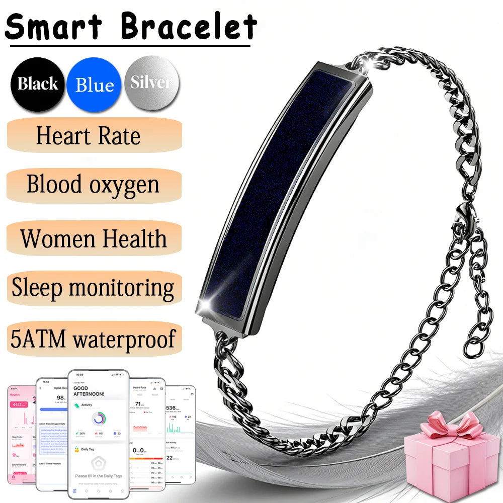 New Health Smart Bracelet Women Heart Rate Monitor Pedometer HRV Test Blood Oxygen Waterproof Sports Fitness Tracker Smartwatch