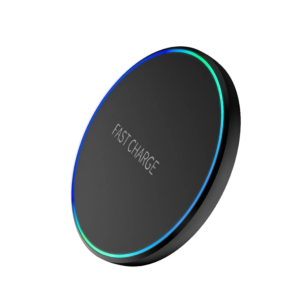 New 15W round luminous mobile phone charger wireless charging fast charging 15W portable desktop mobile phone wireless charging