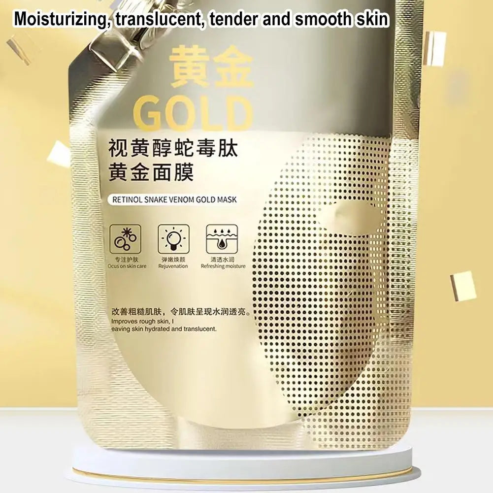 Retinol Gold Mask Snake Peptide Golden Facial Mask Apply Tear Off Mud Film Moisturizing Skin Care 100ml