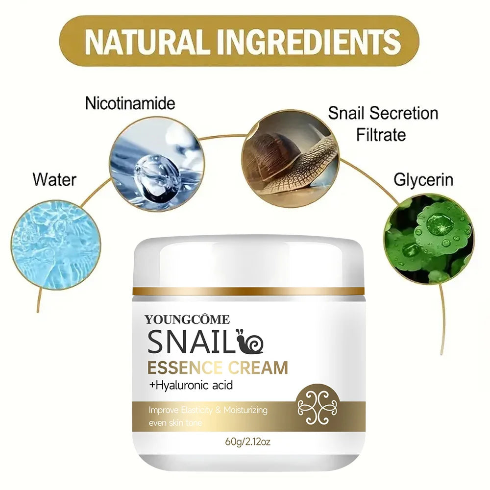2pcs Snail essence cream with hyaluronic acid,Retinol Moisturizing Firming Lightening Repairing Smooth Skincare Whitening Creams