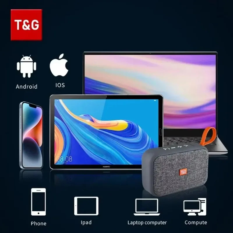 T&G Speaker TG506 Portable Mini Wireless Soundbar Bluetooth Outdoor Indoor HIFI Loudspeaker Support TF Card FM Radio Waterproof