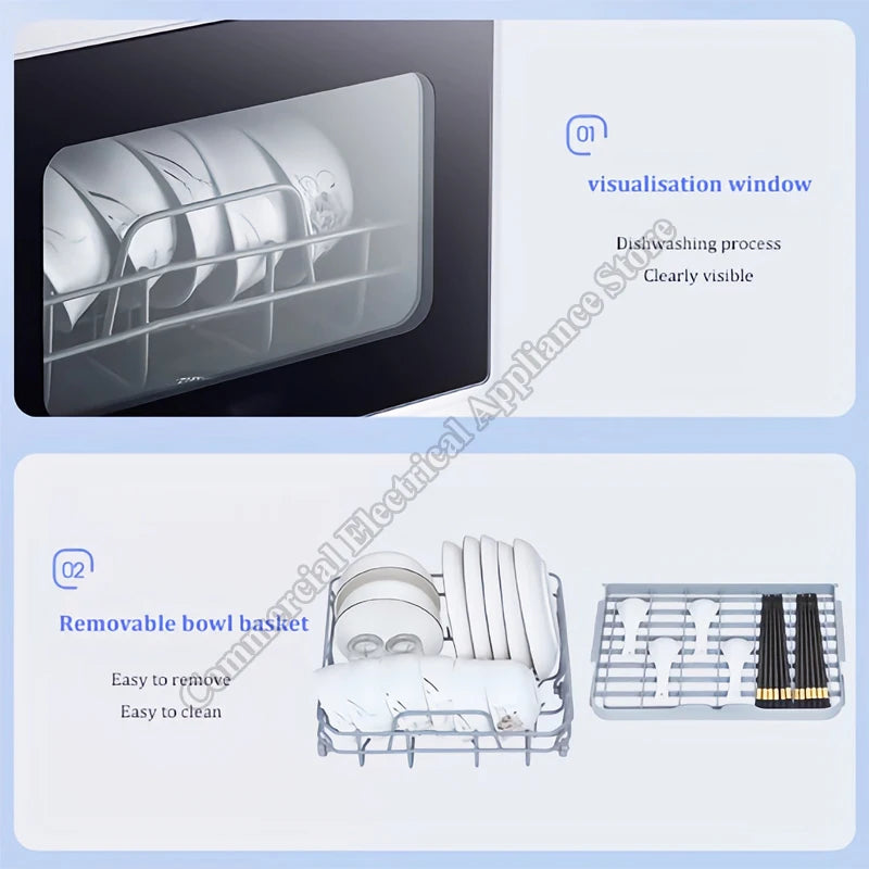 Dishwasher Fully Automatic Intelligent Disinfection Household Desktop with Water Tank Free Installation Portable Dishwasher