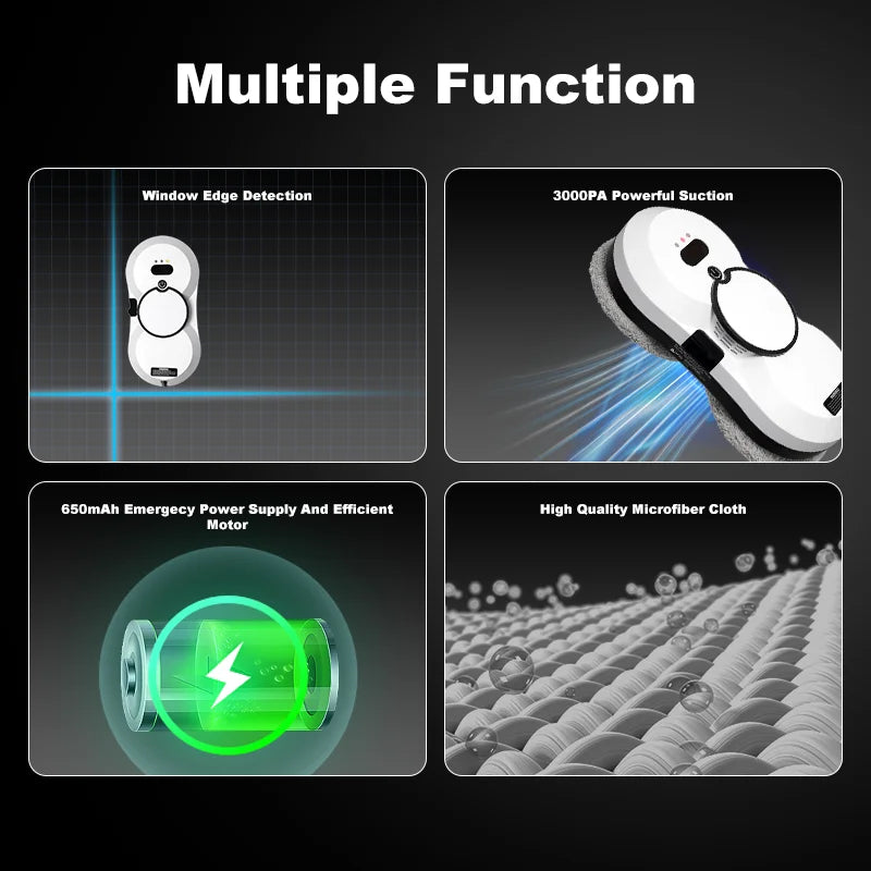 Cleaning robot intelligent water spray belt automatic water spray function anti drop magnetic glass household cleaning machine