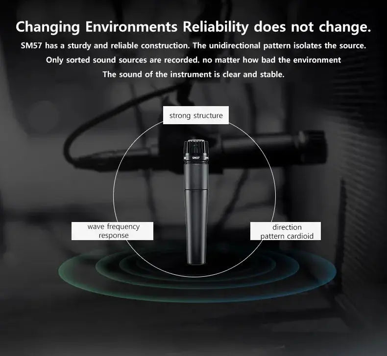 Metal SM57 Cardioid Dynamic Microphone For Stage Singing Professional Wired Microphone for Karaoke BBOX Recording Vocal