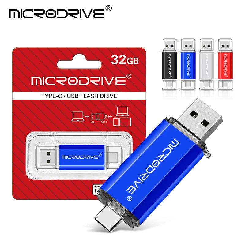 TYPE C USB 2.0 Flash Drive OTG Pen Drive 128GB 64GB 32G 16 8 4GB Memory Disk U Stick External Storage Pendrive for SmartPhone/PC