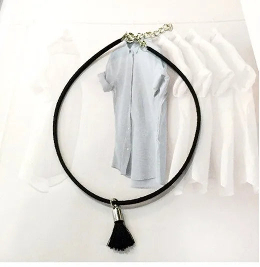 New Fashion Jewelry Leather With Tassel Dangle Necklace For Women Girl Gift Wholesale