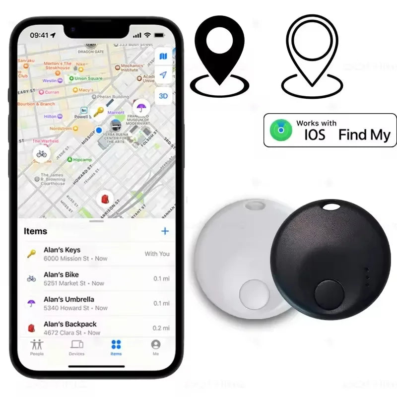 New Mini Smart Tag Bluetooth Tracker Works With Apple Find My iOS Only For Key Luggage Backpack Item Locator Device