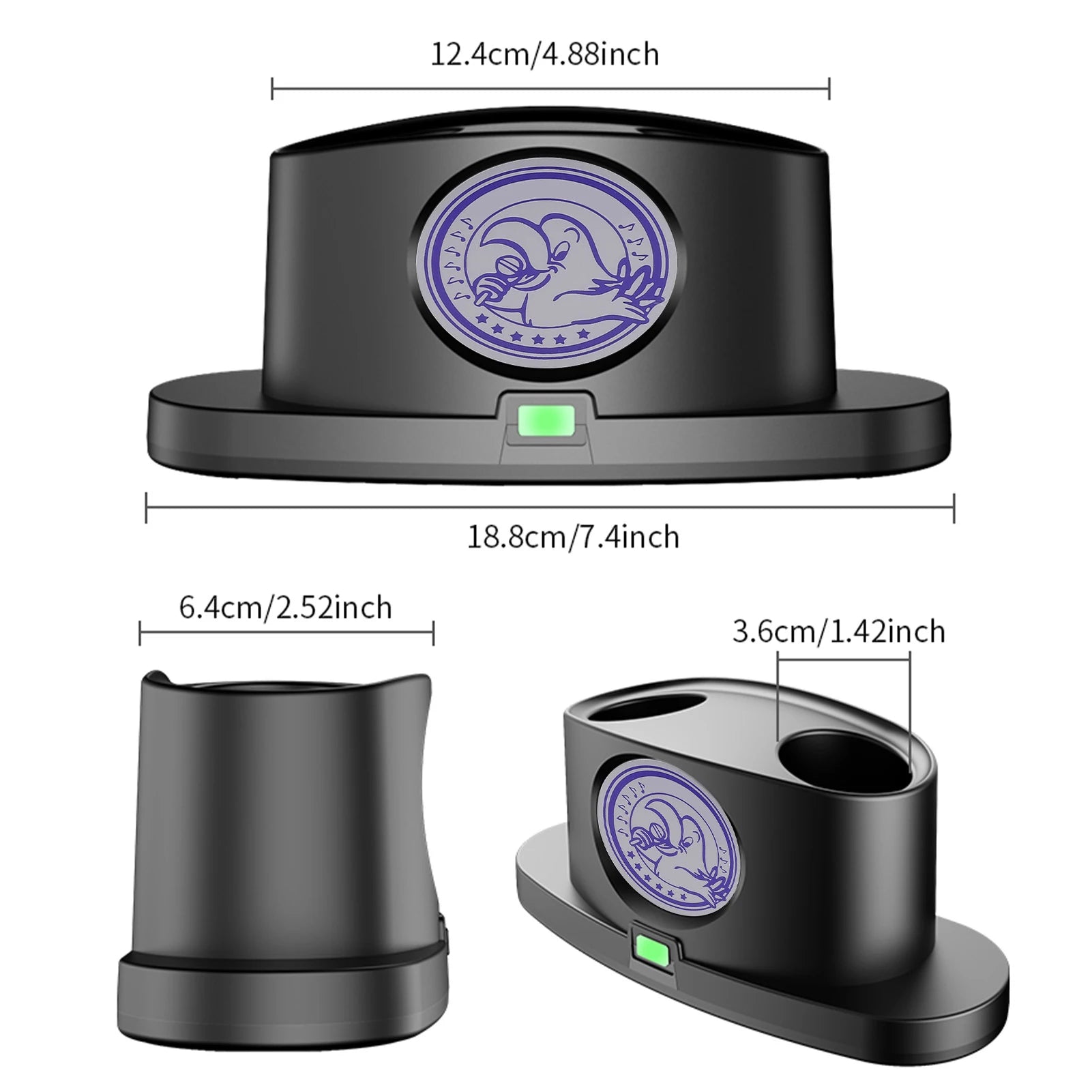 Wireless Magnetic Microphone Charging Station 2 Charger for Universal Mics Portable Desktop Charging Stand Smart Energy Saving