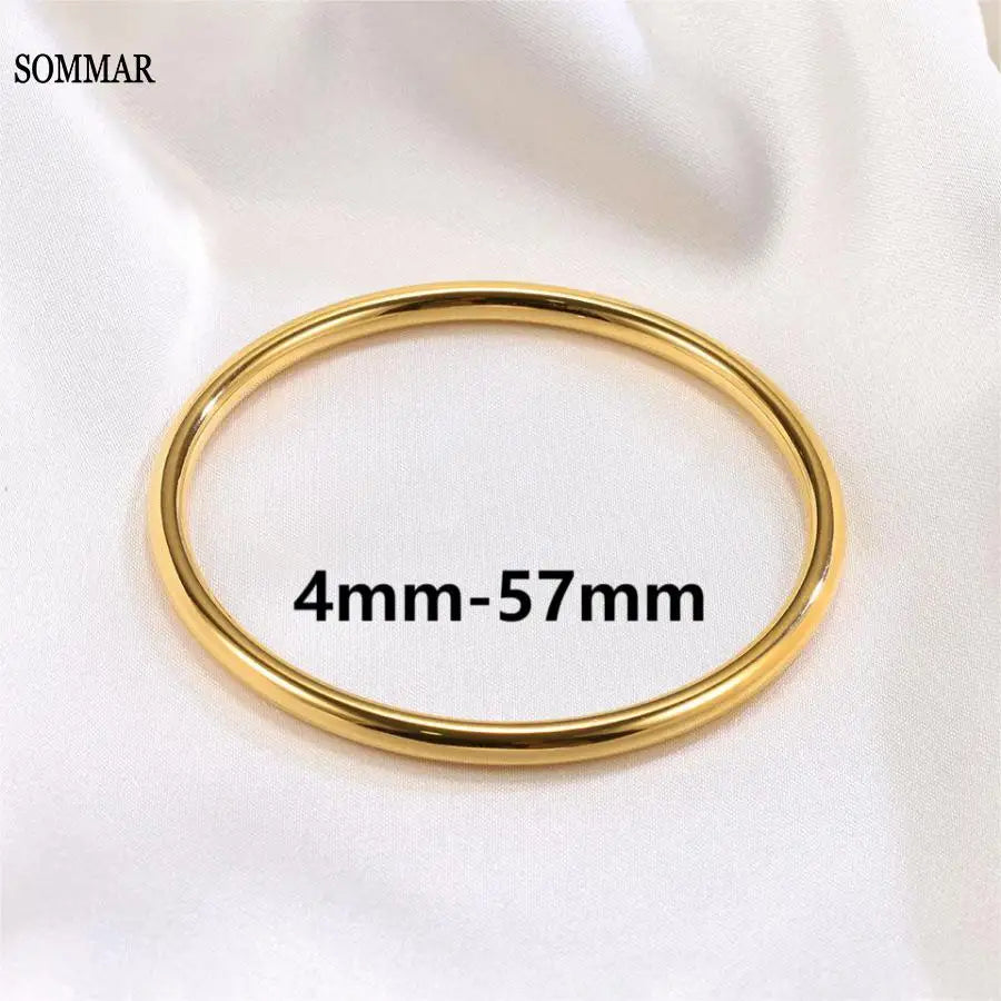SOMMAR Hot Sale stainless_steel color charms bangle Simple Heritage Gold/Rose Gold Wedding Bracelet Jewelry European Style