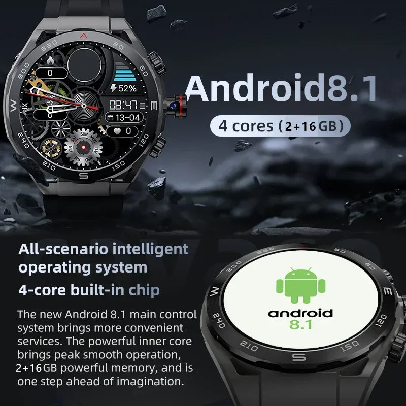 2025 New smartwatch VP900 WiFi GPS Navigation AMOLED HD Screen Fitness 4G SIM Card Camera Video Call Waterproof smart watch men