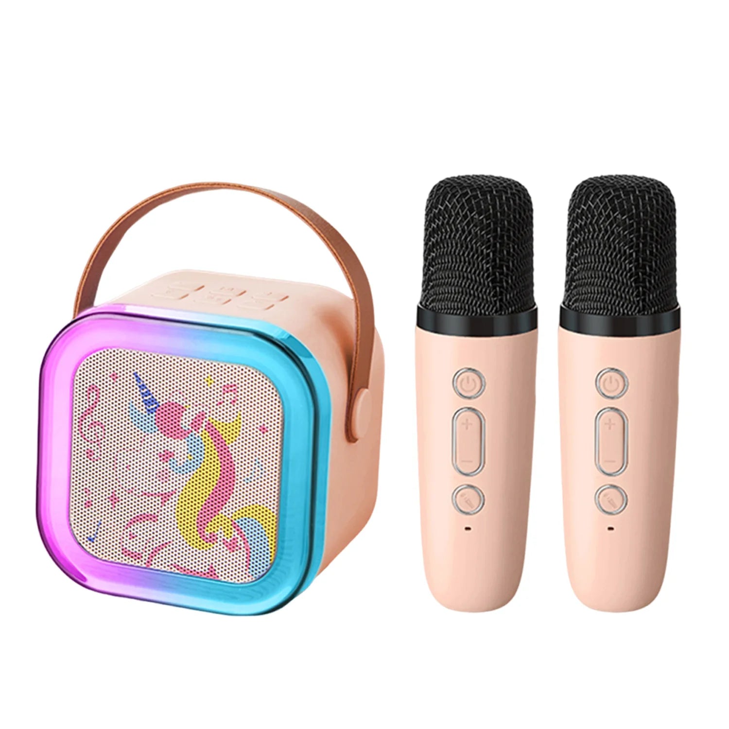 Wireless Karaoke Speaker Bluetooth5.3 Microphone K12 Home KTV Karaoke Machine RGB Light Portable Mini Bluetooth Speaker