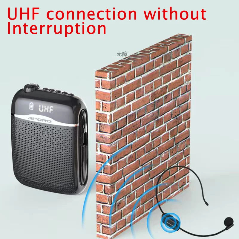 20W 2.4G Wireless / Wired Voice Amplifier Microphone Bluetooth 5.0 SpeakerTeacher School Tour Guide Portable FM Radio Megaphone