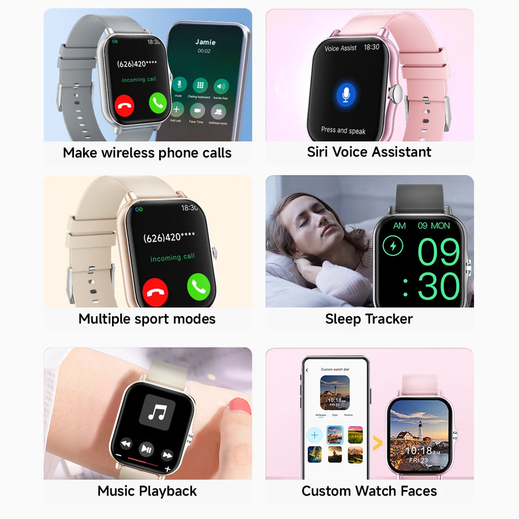 2025 NEW Smartwatch For Android/IOS 1.83 Screen Wireless Bluetooth Call Phone Camera Control Music Player Multi-Sports Modes Men