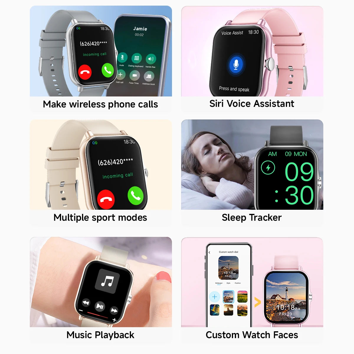 2025 NEW Smartwatch For Android/IOS 1.83 Screen Wireless Bluetooth Call Phone Camera Control Music Player Multi-Sports Modes Men
