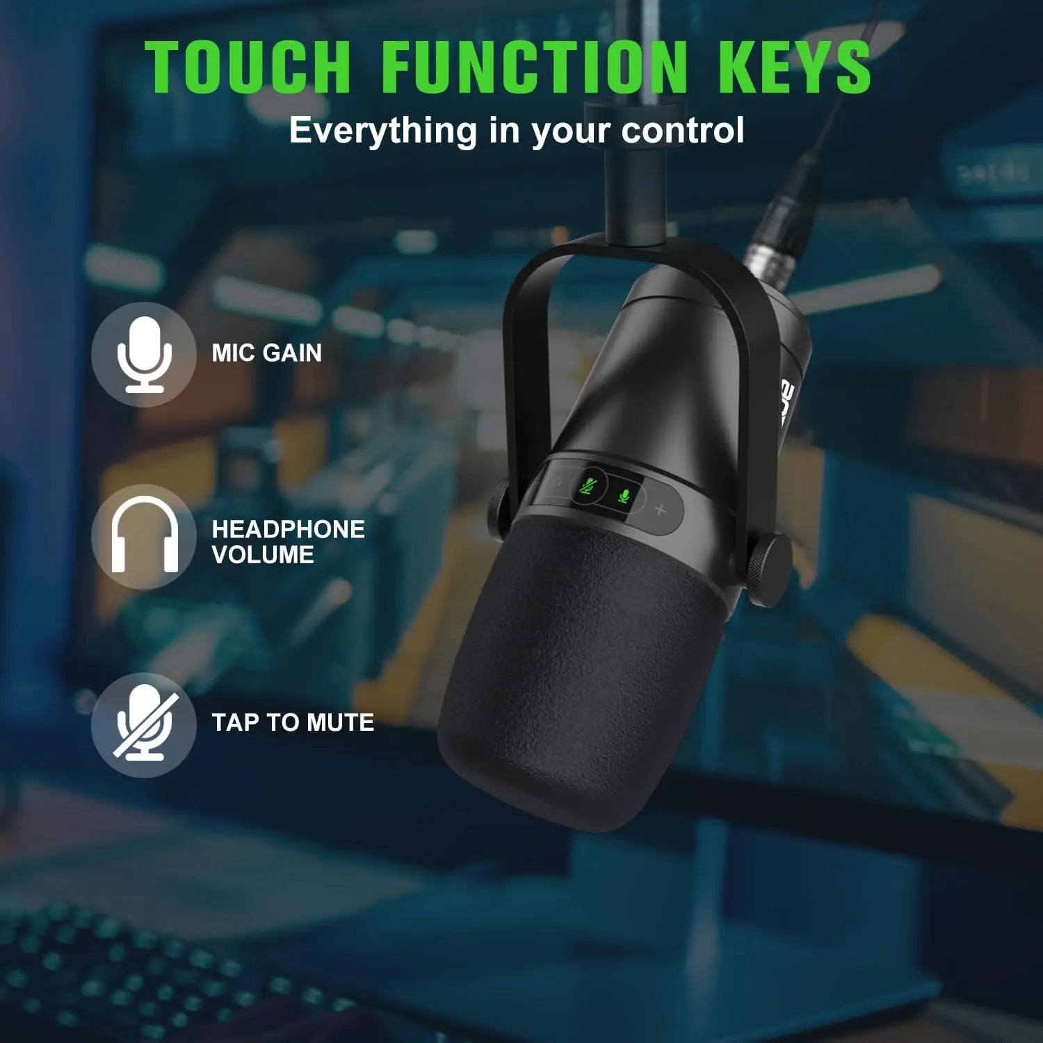 VeGue VM70 USB/XLR All Metal Cardioid Vocal Dynamic Microphone for Podcasting, Gaming, Recording & Live Streaming