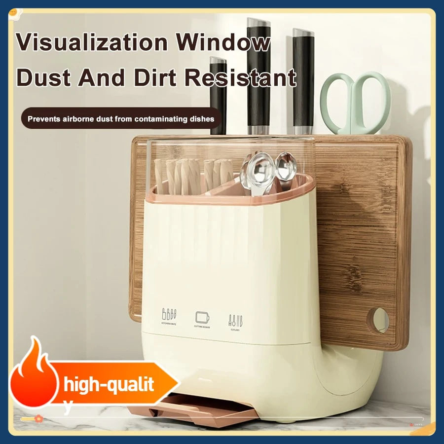 Kitchen shelf, household vegetable board storage rack, countertop drain, chopstick holder, cutting board, integrated knife holde