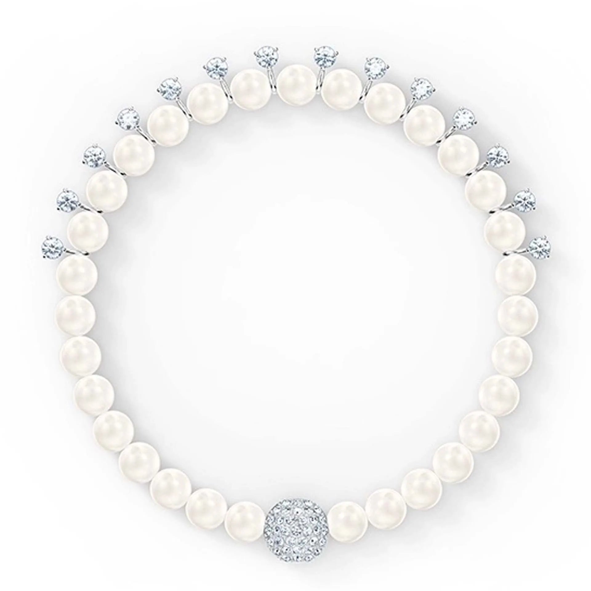 2025 New Fashion Women's Simple Round Ball Bracelet Austrian Crystal Small Pearl Invisible Magnetic Clasp Bracelet Romantic Gift