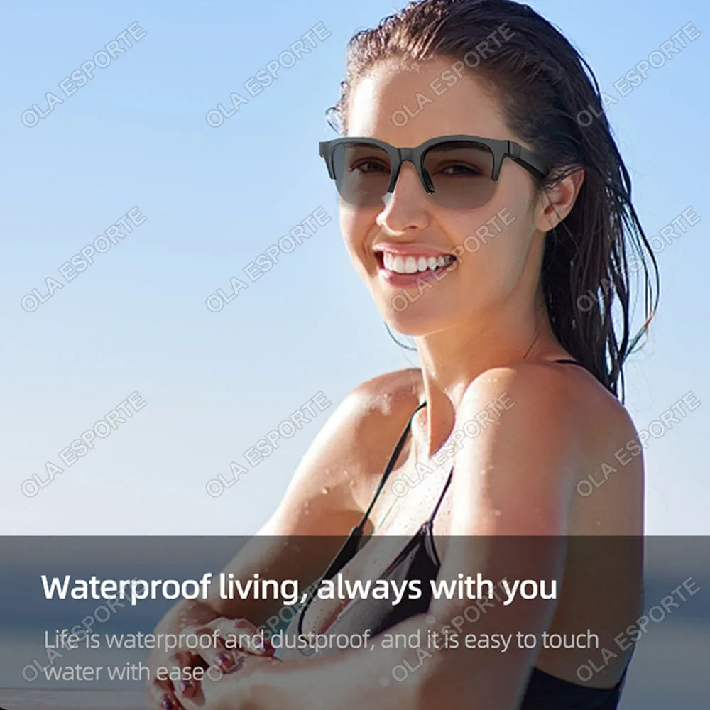 Smart Glasses Men Women Play music Wake up AI UV400 lenses Waterproof Life High Capacity Battery Bluetooth 5.0 Calling Glasses