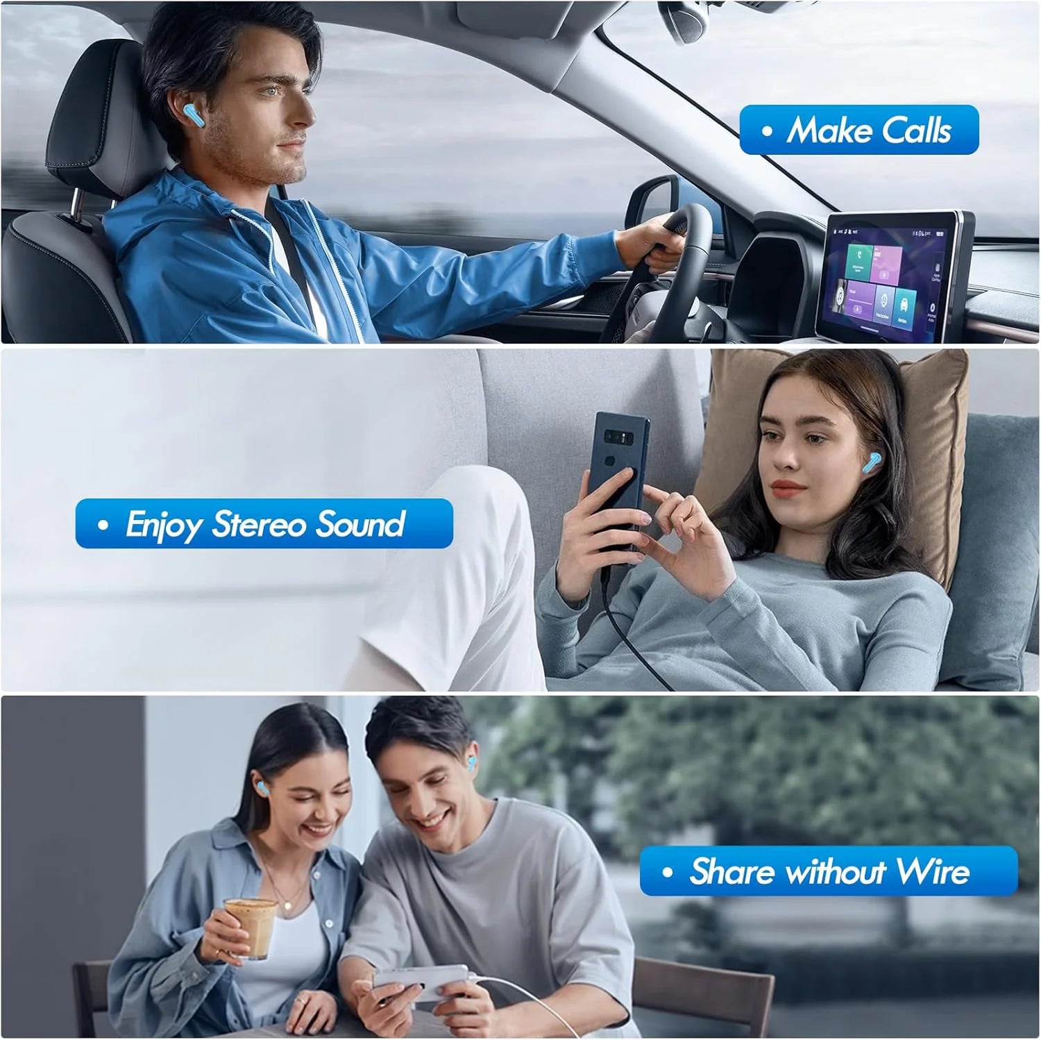 Original New True Wireless bluetooth Earphones HiFi stereo earbuds low latency headset for Workout Running Sports gaming