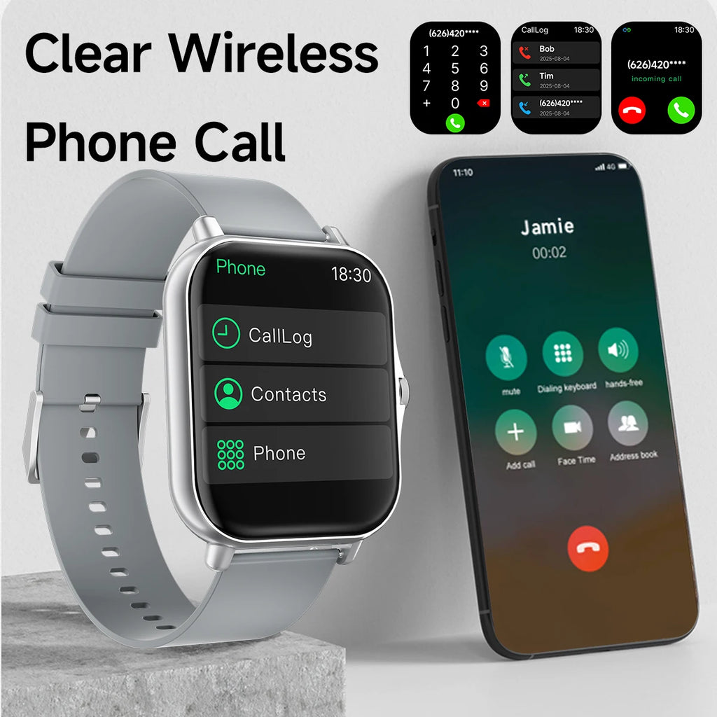 2025 NEW Smartwatch For Android/IOS 1.83 Screen Wireless Bluetooth Call Phone Camera Control Music Player Multi-Sports Modes Men