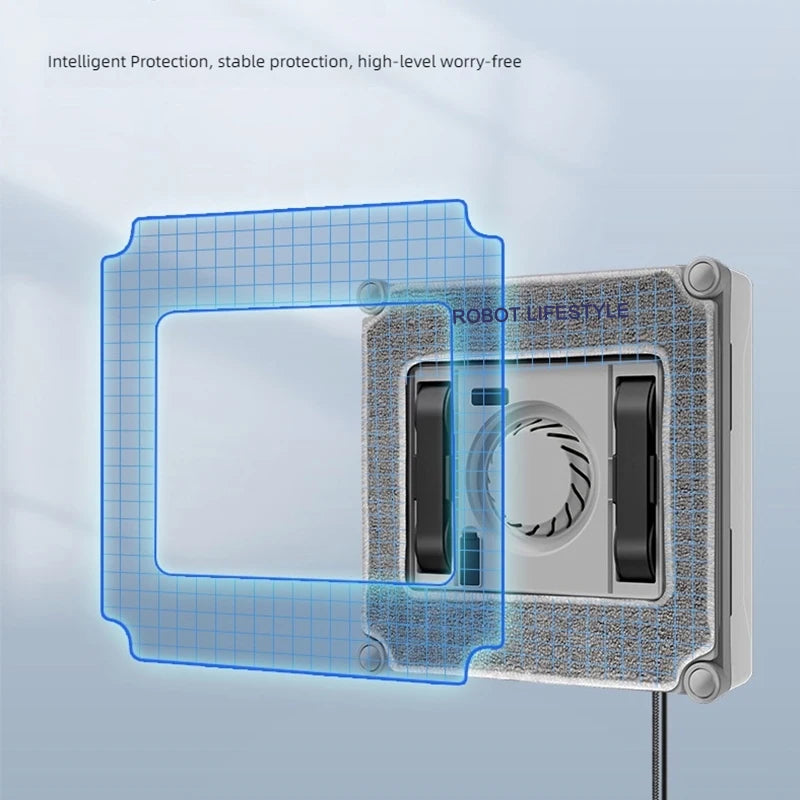 2025 Window Washer Robot Automatic Spray Water Robotic Glass Cleaner, 3200Pa Suction, Tuya APP Remote Control, Voice Prompt