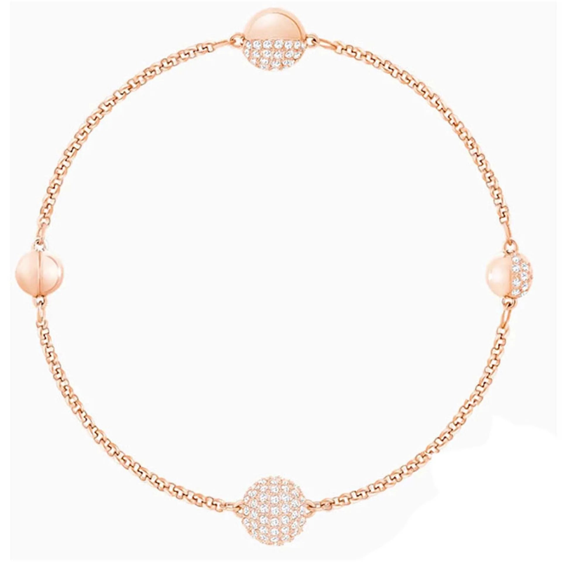 2025 New Fashion Women's Simple Round Ball Bracelet Austrian Crystal Small Pearl Invisible Magnetic Clasp Bracelet Romantic Gift