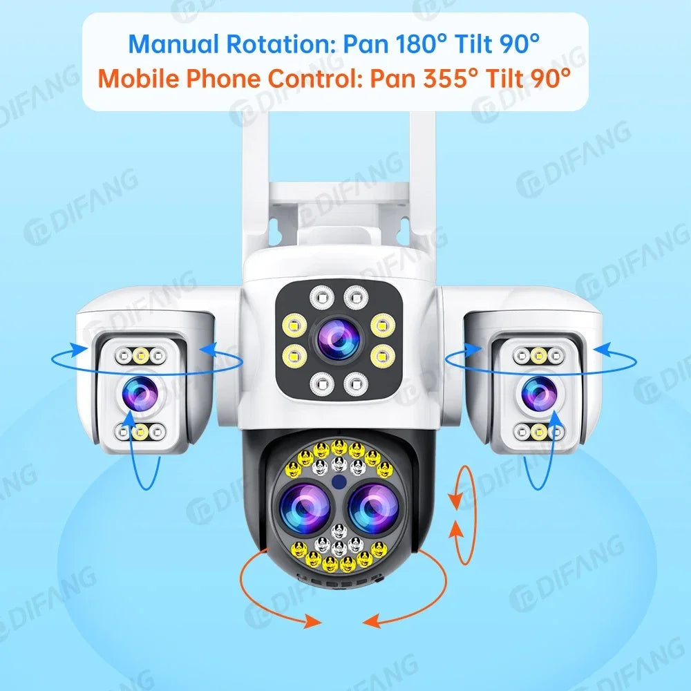 Yoosee WiFi Camera Outdoor Three Screen Four Lens 10X Zoom CCTV Onvif Security Cameras Surveillance