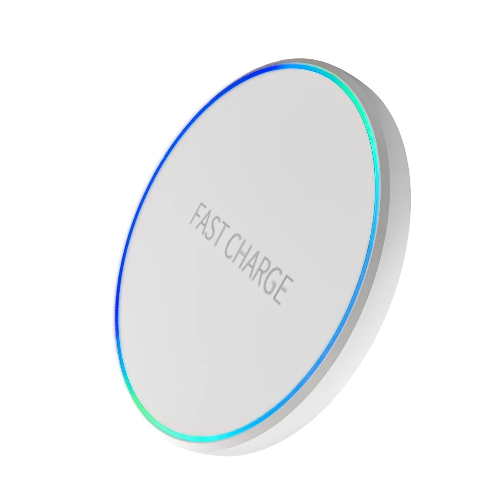 New 15W round luminous mobile phone charger wireless charging fast charging 15W portable desktop mobile phone wireless charging