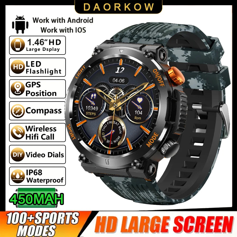 2025 New Men's Smart Watch 360 * 360 HD Touch Screen Sports Waterproof Smartwatch Health Monitoring Bluetooth Call Smart Watches