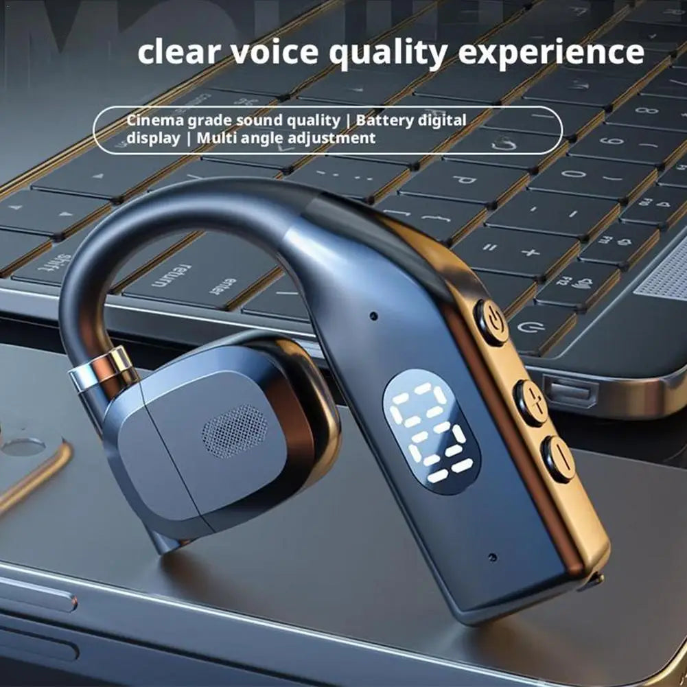 Wireless Bluetooth 5.4 Headphones With LED Display Earphones Long Standby Waterproof  Business Headphones Mono Outdoor Call