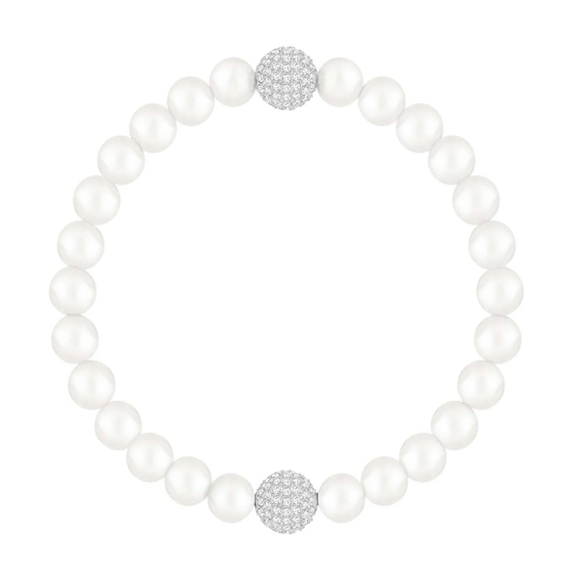 2025 New Fashion Women's Simple Round Ball Bracelet Austrian Crystal Small Pearl Invisible Magnetic Clasp Bracelet Romantic Gift