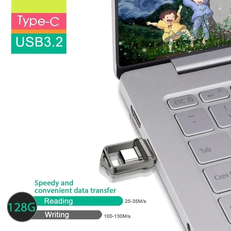 Xiaomi USB 3.2 2TB Flash Drive High Speed Type-C Interface Dual-Use Flash Memory 512GB 1TB Stick For Phone Windows 11 Computer
