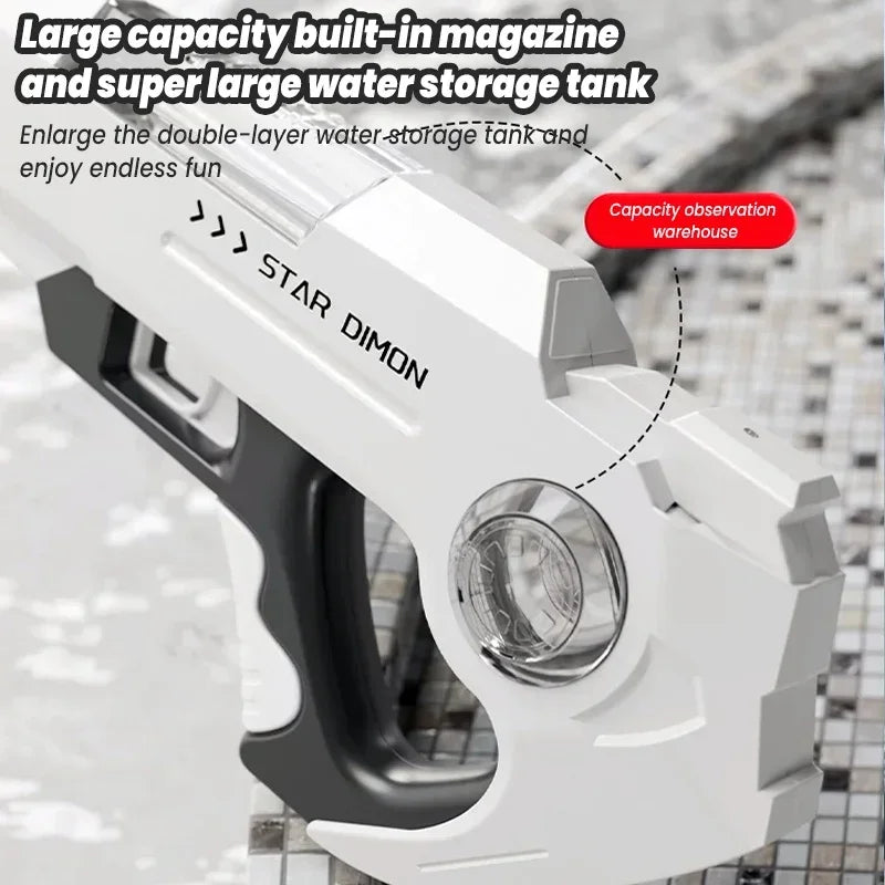 Electric Water Absorption Water Gun Toy  Automatic Water Pistol Shoot Pool Beach Toy for Boys Summer Outdoor for Kids Gift Idea