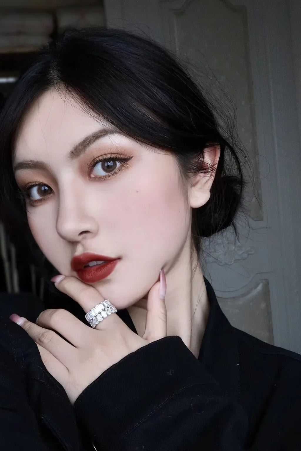 New Luxury Female White Crystal Stone Ring Rose Gold Silver Wedding 925 Silver Ring Female Cute Oval Zircon Engagement Jewelry