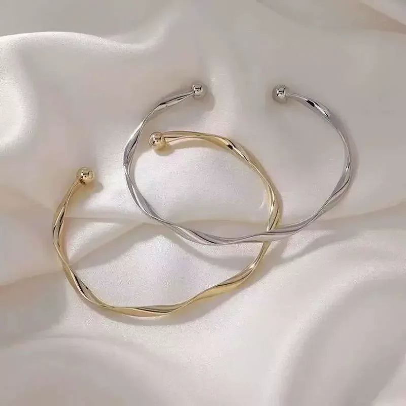 New Fashion Trend Unique Design Elegant Exquisite Twist Simple Bracelet Women Jewelry Wedding Party Premium Gift Wholesale